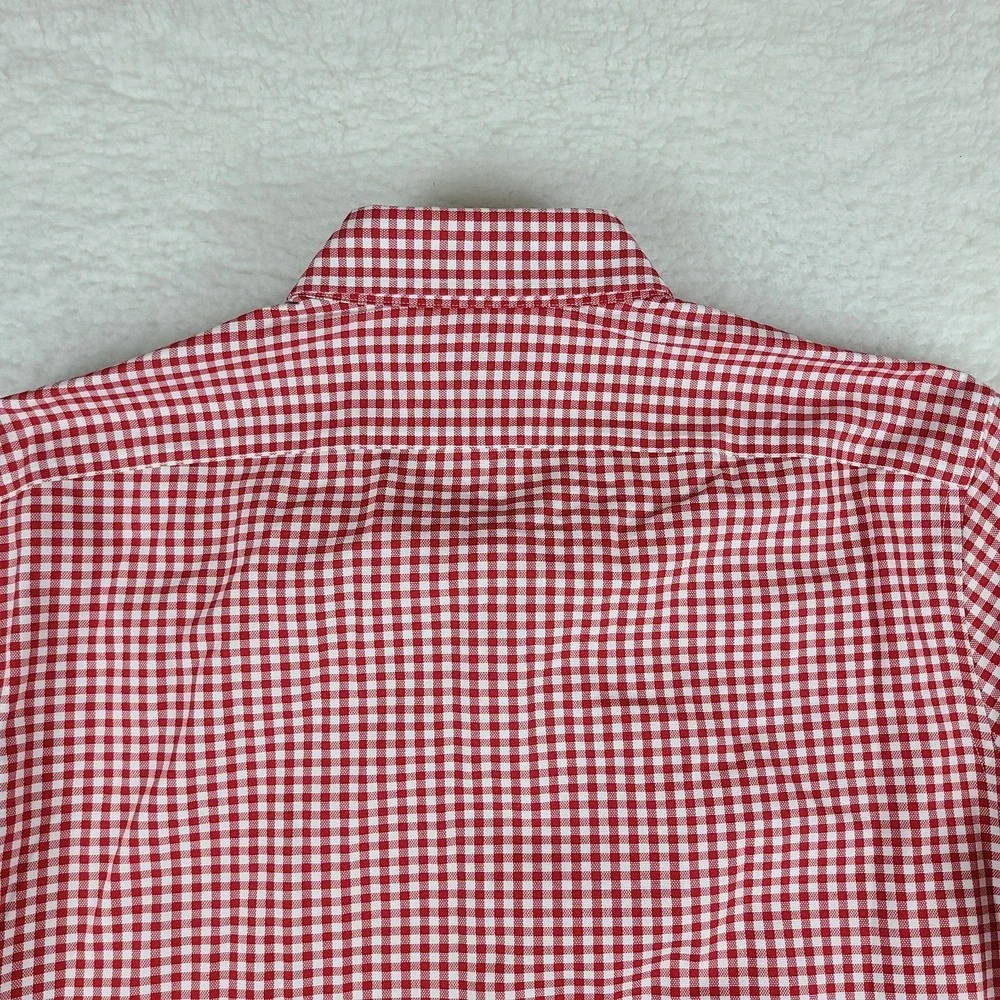 Banana Republic Dress Shirt Men XL Dark Red Non Iron Tailored Slim Fit Button Up